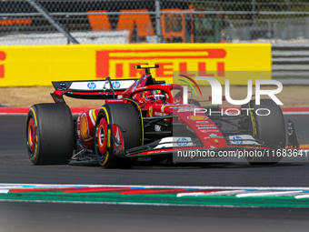 Carlos Sainz Jr. of Spain drives the (55) Scuderia Ferrari SF-24 Ferrari during the Formula 1 Pirelli United States Grand Prix 2024 in Austi...