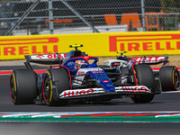 Yuki Tsunoda of Japan drives the (22) Visa Cash app RB VCARB01 Honda RBPT during the Formula 1 Pirelli United States Grand Prix 2024 in Aust...