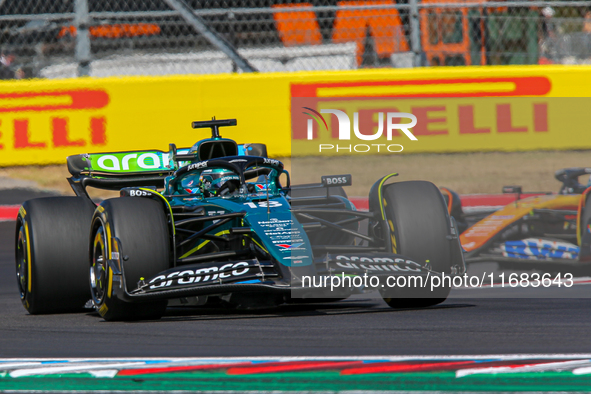 Lance Stroll of Canada drives the (18) Aston Martin Aramco Cognizant F1 Team AMR24 Mercedes during the Formula 1 Pirelli United States Grand...