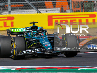 Lance Stroll of Canada drives the (18) Aston Martin Aramco Cognizant F1 Team AMR24 Mercedes during the Formula 1 Pirelli United States Grand...