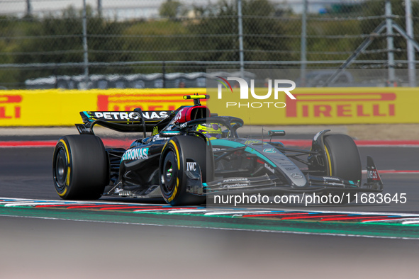 Lewis Hamilton of the UK drives the (44) Mercedes-AMG Petronas F1 Team F1 W15 E Performance Mercedes during the Formula 1 Pirelli United Sta...