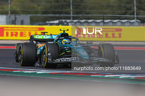 Fernando Alonso of Spain drives the (14) Aston Martin Aramco Cognizant F1 Team AMR24 Mercedes during the Formula 1 Pirelli United States Gra...