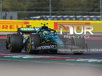 Fernando Alonso of Spain drives the (14) Aston Martin Aramco Cognizant F1 Team AMR24 Mercedes during the Formula 1 Pirelli United States Gra...