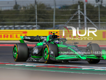 Guanyu Zhou of China drives the (24) Stake F1 Team Kick Sauber C44 Ferrari during the Formula 1 Pirelli United States Grand Prix 2024 in Aus...