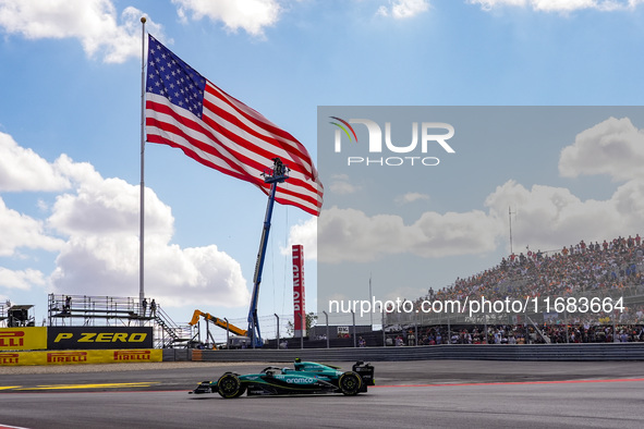 Fernando Alonso of Spain drives the (14) Aston Martin Aramco Cognizant F1 Team AMR24 Mercedes during the Formula 1 Pirelli United States Gra...