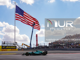 Fernando Alonso of Spain drives the (14) Aston Martin Aramco Cognizant F1 Team AMR24 Mercedes during the Formula 1 Pirelli United States Gra...