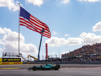 Fernando Alonso of Spain drives the (14) Aston Martin Aramco Cognizant F1 Team AMR24 Mercedes during the Formula 1 Pirelli United States Gra...