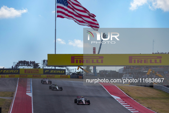 Nico Hulkenberg of Germany drives the (27) MoneyGram Haas F1 Team VF-24 Ferrari during the Formula 1 Pirelli United States Grand Prix 2024 i...