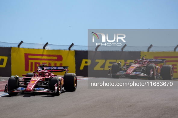 Charles Leclerc of Monaco drives the (16) Scuderia Ferrari SF-24 Ferrari during the Formula 1 Pirelli United States Grand Prix 2024 in Austi...