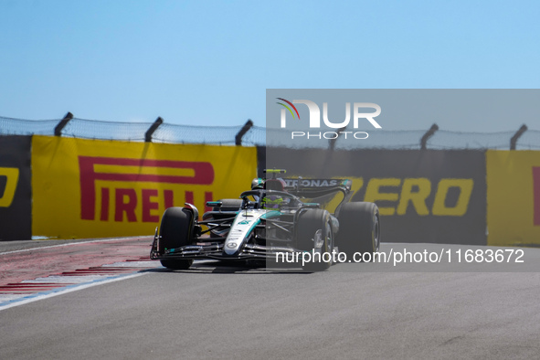 Lewis Hamilton of the UK drives the (44) Mercedes-AMG Petronas F1 Team F1 W15 E Performance Mercedes during the Formula 1 Pirelli United Sta...