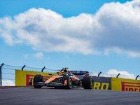 Lando Norris of the UK drives the McLaren F1 Team MCL38 Mercedes during the Formula 1 Pirelli United States Grand Prix 2024 in Austin, USA,...