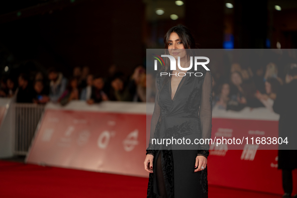 Ambra Angiolini attends the ''Eterno Visionario'' red carpet during the 19th Rome Film Festival at Auditorium Parco Della Musica in Rome, It...