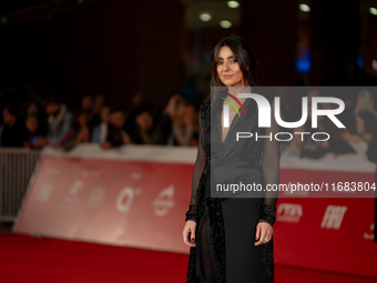 Ambra Angiolini attends the ''Eterno Visionario'' red carpet during the 19th Rome Film Festival at Auditorium Parco Della Musica in Rome, It...