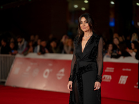 Ambra Angiolini attends the ''Eterno Visionario'' red carpet during the 19th Rome Film Festival at Auditorium Parco Della Musica in Rome, It...