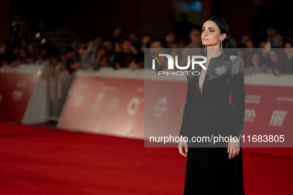 Federica Vincenti attends the ''Eterno Visionario'' red carpet during the 19th Rome Film Festival at Auditorium Parco Della Musica in Rome,...