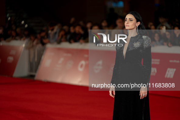 Federica Vincenti attends the ''Eterno Visionario'' red carpet during the 19th Rome Film Festival at Auditorium Parco Della Musica in Rome,...