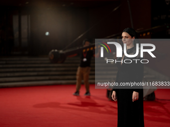 Federica Vincenti attends the ''Eterno Visionario'' red carpet during the 19th Rome Film Festival at Auditorium Parco Della Musica in Rome,...