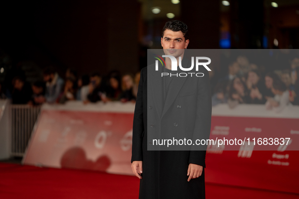 Giacomo Giorgio attends the ''Eterno Visionario'' red carpet during the 19th Rome Film Festival at Auditorium Parco Della Musica in Rome, It...