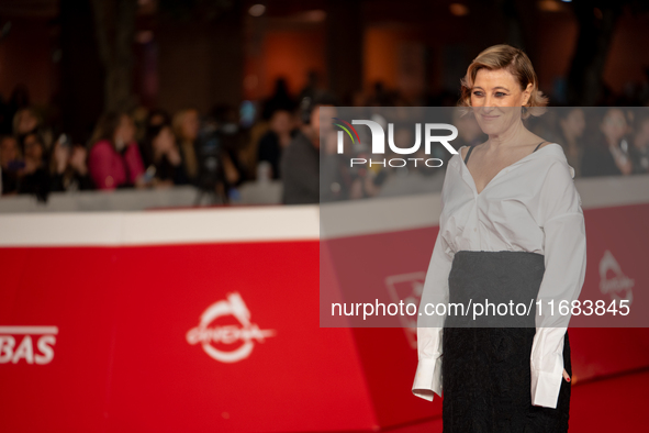 Valeria Bruni Tedeschi attends the ''Eterno Visionario'' red carpet during the 19th Rome Film Festival at Auditorium Parco Della Musica in R...