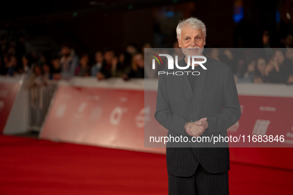 Michele Placido attends the ''Eterno Visionario'' red carpet during the 19th Rome Film Festival at Auditorium Parco Della Musica in Rome, It...