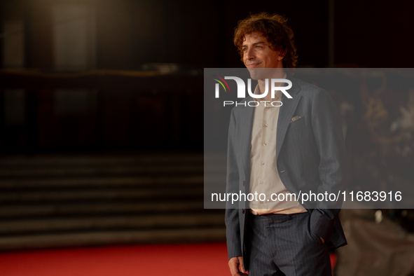 Michele Riondino attends the ''The Count Of Monte Cristo'' red carpet during the 19th Rome Film Festival at Auditorium Parco Della Musica in...