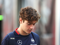 Franco Colapinto arrives at Circuit of the Americas in Austin, Texas, on October 19, 2024, during the Formula 1 Pirelli United States Grand...