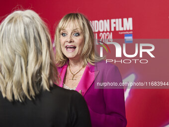 Twiggy aka Lesley Dawson attend the screening of "Twiggy" during the 68th BFI London Film Festival at BFI Southbank on October 18, 2024 in L...