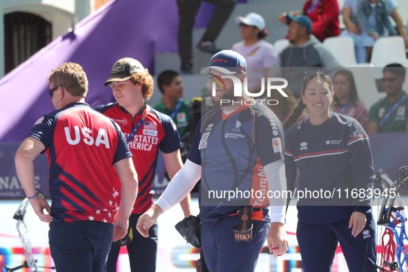 Sawyer Sullivan of the United States and Mike Schloesser of the Netherlands compete during the quarterfinals match on the second day of the...