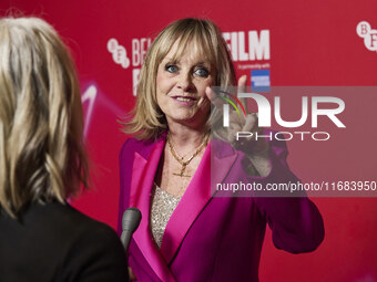 Twiggy aka Lesley Dawson attend the screening of "Twiggy" during the 68th BFI London Film Festival at BFI Southbank on October 18, 2024 in L...