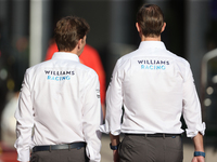 James Vowles walks through the paddock with a colleague at Circuit of the Americas in Austin, Texas, on October 19, 2024, during the Formula...