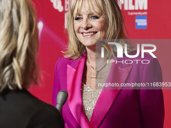 Twiggy aka Lesley Dawson attend the screening of "Twiggy" during the 68th BFI London Film Festival at BFI Southbank on October 18, 2024 in L...