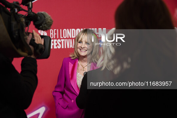 Twiggy aka Lesley Dawson attend the screening of "Twiggy" during the 68th BFI London Film Festival at BFI Southbank on October 18, 2024 in L...