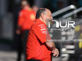 Frederic Vasseur is in the paddock at Circuit of the Americas in Austin, Texas, on October 19, 2024, during the Formula 1 Pirelli United Sta...