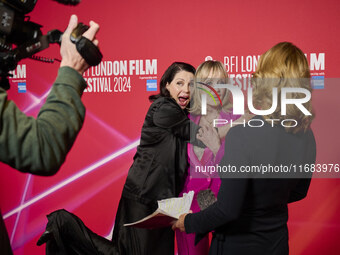 [L to r] Sadie Frost, Twiggy aka Lesley Dawson attend the screening of "Twiggy" during the 68th BFI London Film Festival at BFI Southbank on...