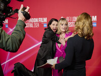 [L to r] Sadie Frost, Twiggy aka Lesley Dawson attend the screening of "Twiggy" during the 68th BFI London Film Festival at BFI Southbank on...