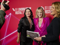 [L to r] Sadie Frost, Twiggy aka Lesley Dawson attend the screening of "Twiggy" during the 68th BFI London Film Festival at BFI Southbank on...