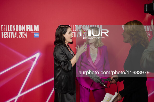 [L to r] Sadie Frost, Twiggy aka Lesley Dawson attend the screening of "Twiggy" during the 68th BFI London Film Festival at BFI Southbank on...