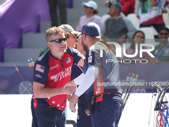 Sawyer Sullivan of the United States and Mike Schloesser of the Netherlands compete during the quarterfinals match on the second day of the...