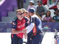 Sawyer Sullivan of the United States and Mike Schloesser of the Netherlands compete during the quarterfinals match on the second day of the...