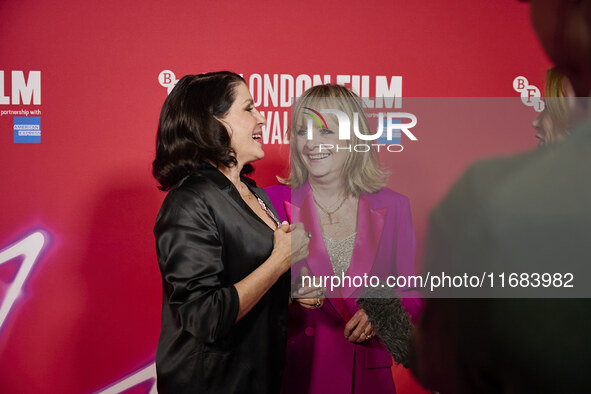 [L to r] Sadie Frost, Twiggy aka Lesley Dawson attend the screening of "Twiggy" during the 68th BFI London Film Festival at BFI Southbank on...