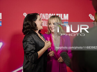 [L to r] Sadie Frost, Twiggy aka Lesley Dawson attend the screening of "Twiggy" during the 68th BFI London Film Festival at BFI Southbank on...