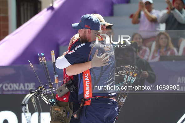 Sawyer Sullivan of the United States and Mike Schloesser of the Netherlands compete during the quarterfinals match on the second day of the...