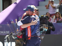 Sawyer Sullivan of the United States and Mike Schloesser of the Netherlands compete during the quarterfinals match on the second day of the...