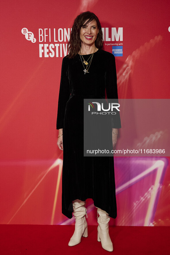 Ronni Ancona attend the screening of "Twiggy" during the 68th BFI London Film Festival at BFI Southbank on October 18, 2024 in London, Engla...