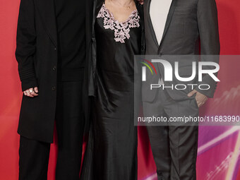 [l to r] Finly Munro Kemp Sadie Frost Raff Law, Tilly Demaine attend the screening of "Twiggy" during the 68th BFI London Film Festival at B...