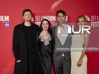 [l to r] Finly Munro Kemp Sadie Frost Raff Law, Tilly Demaine attend the screening of "Twiggy" during the 68th BFI London Film Festival at B...