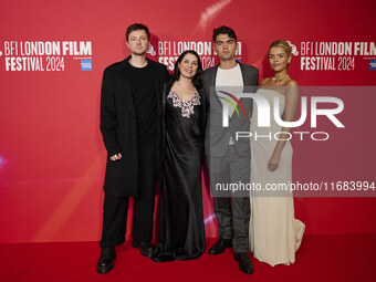 [l to r] Finly Munro Kemp Sadie Frost Raff Law, Tilly Demaine attend the screening of "Twiggy" during the 68th BFI London Film Festival at B...