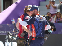 Sawyer Sullivan of the United States and Mike Schloesser of the Netherlands compete during the quarterfinals match on the second day of the...