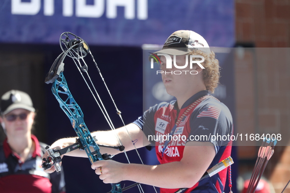 Sawyer Sullivan of the United States competes against Mike Schloesser of the Netherlands (not in picture) during the quarterfinals match on...