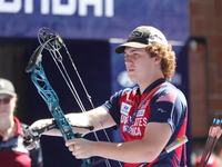 Sawyer Sullivan of the United States competes against Mike Schloesser of the Netherlands (not in picture) during the quarterfinals match on...